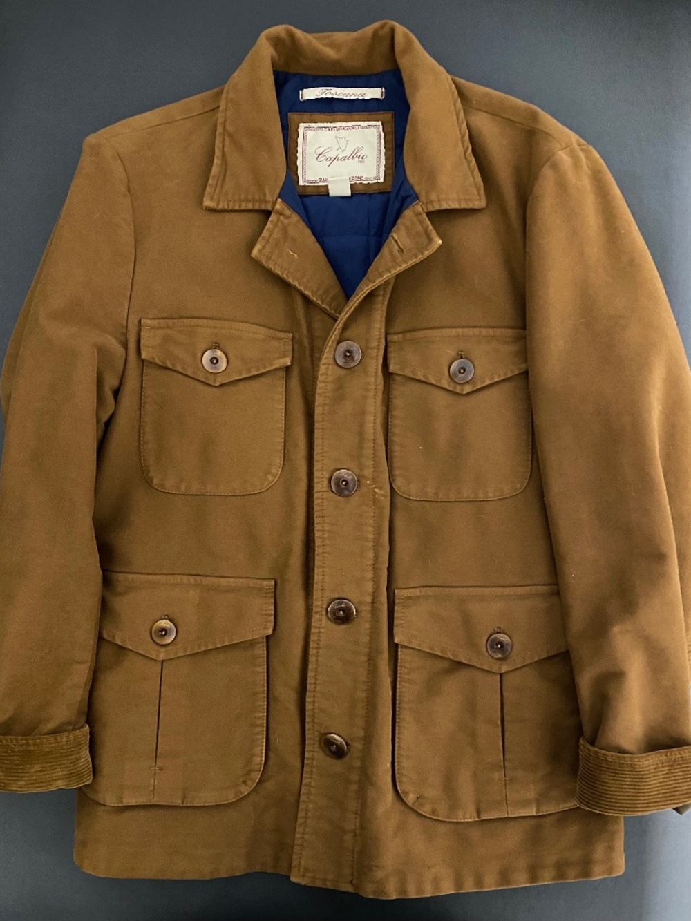 Capalbio Italy Maremmana Moleskin/Canvas Hunting Utility Field Jacket